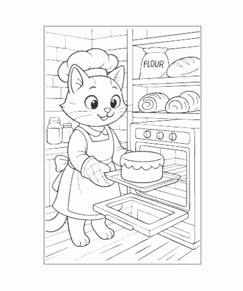 Ausmalbild Katze 048