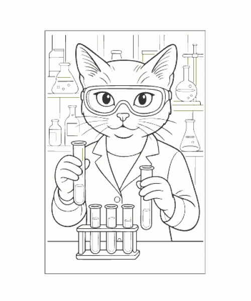 Ausmalbild Katze 049