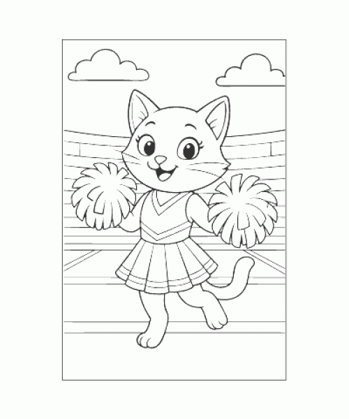 Ausmalbild Katze 050