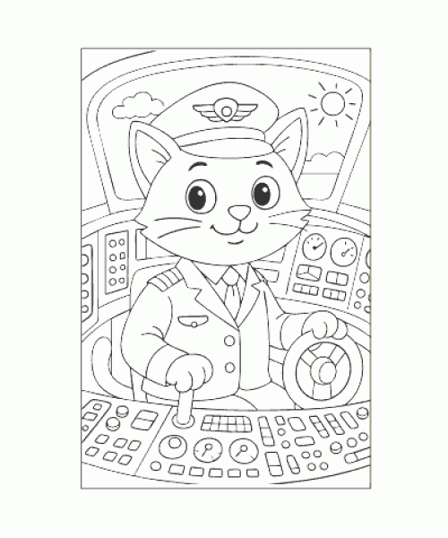 Ausmalbild Katze 057