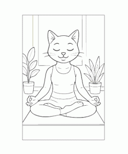 Ausmalbild Katze 058