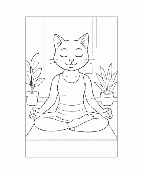 Ausmalbild Katze 058