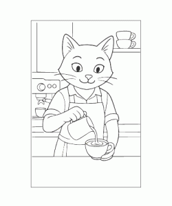 Ausmalbild Katze 062