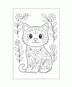Ausmalbild Katze 065