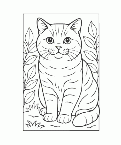 Ausmalbild Katze 067