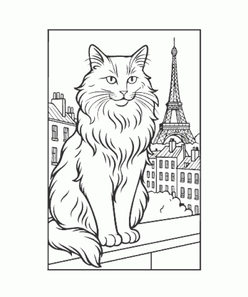 Ausmalbild Katze 071