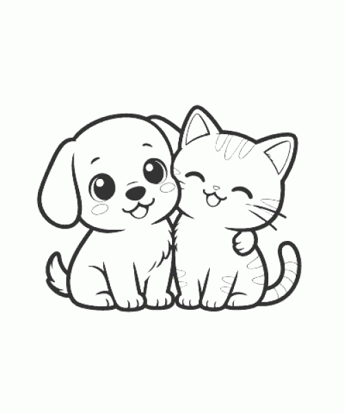 Ausmalbild Katze 072