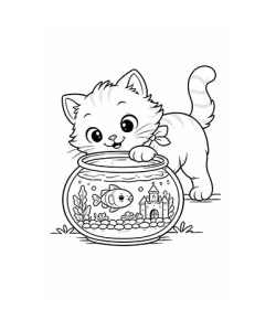 Ausmalbild Katze 077