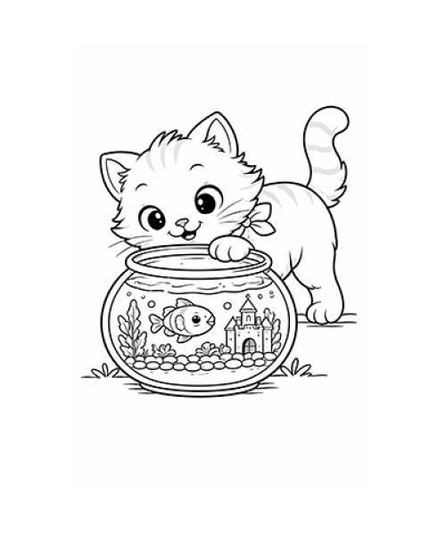 Ausmalbild Katze 077