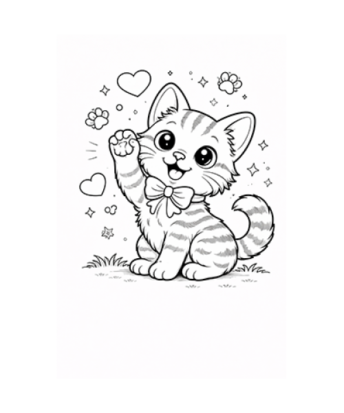 Ausmalbild Katze 080