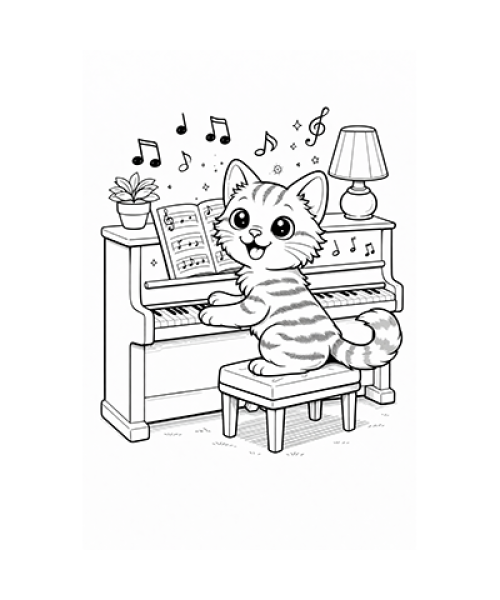 Ausmalbild Katze 085