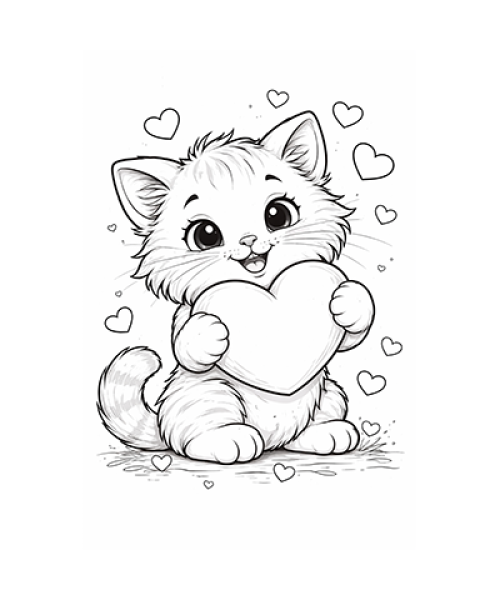 Ausmalbild Katze 089