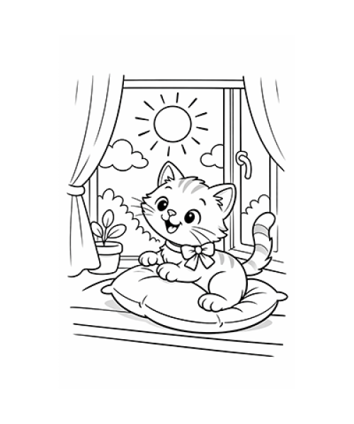 Ausmalbild Katze 090