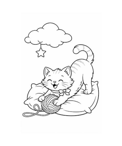 Ausmalbild Katze 091