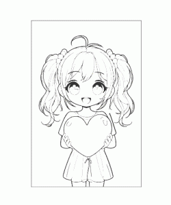 Ausmalbild Kawaii 033