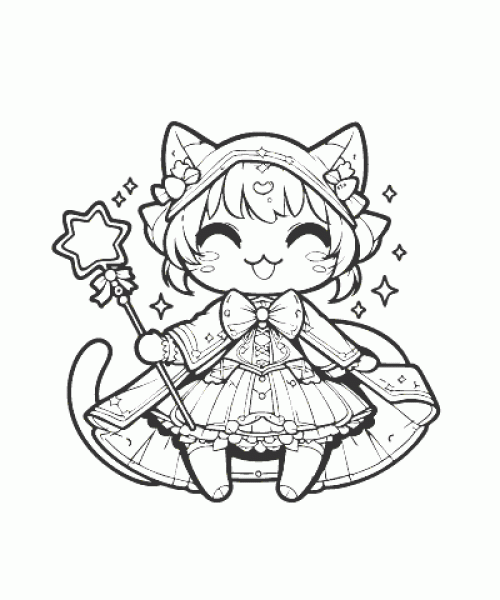 Ausmalbild Kawaii 036