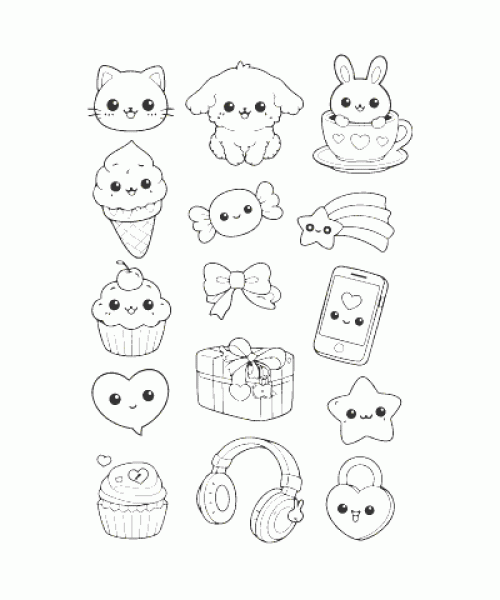 Ausmalbild Kawaii 057