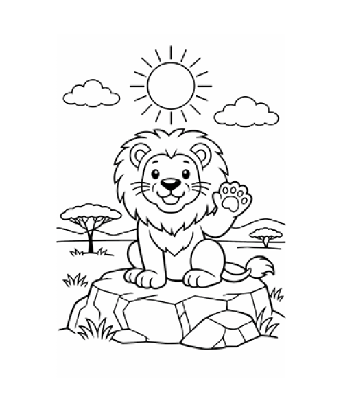 Ausmalbild Löwe 041