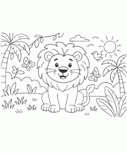 Ausmalbild Löwe 003
