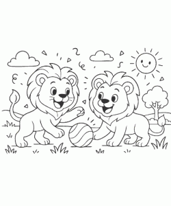 Ausmalbild Löwe 004