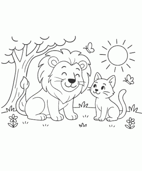 Ausmalbild Löwe 006