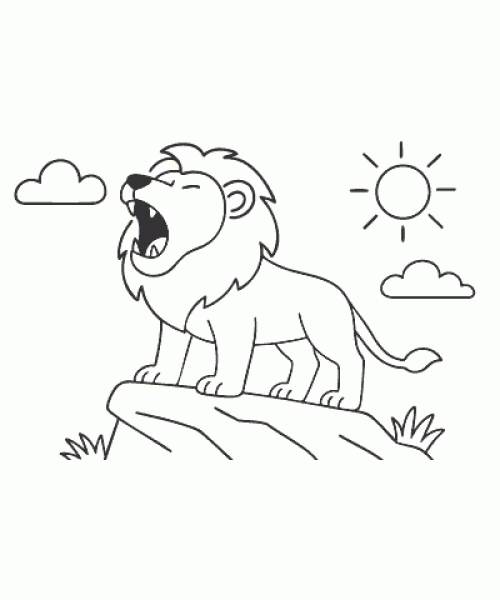 Ausmalbild Löwe 008