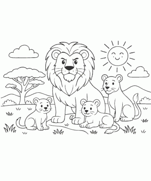 Ausmalbild Löwe 009