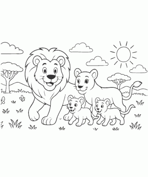 Ausmalbild Löwe 011