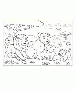 Ausmalbild Löwe 013