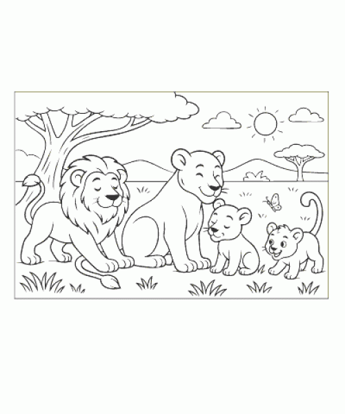 Ausmalbild Löwe 013