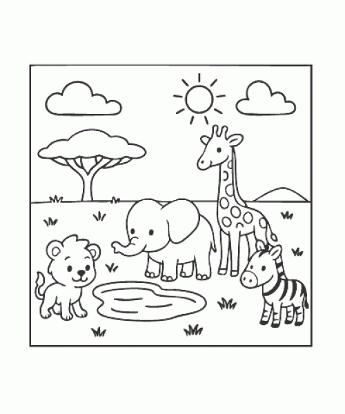 Ausmalbild Löwe 014