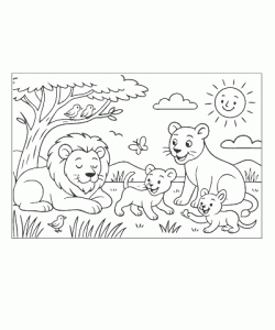 Ausmalbild Löwe 015