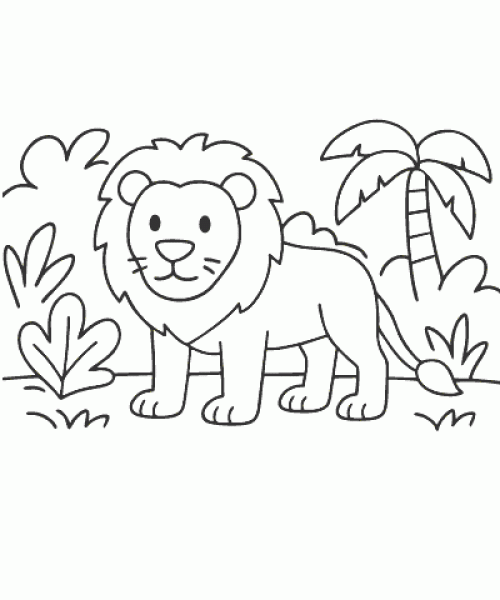 Ausmalbild Löwe 016