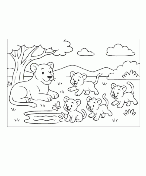 Ausmalbild Löwe 021