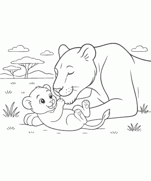 Ausmalbild Löwe 023