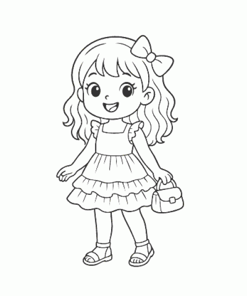 Ausmalbild Mädchen 001