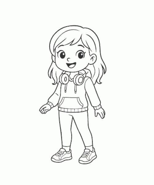 Ausmalbild Mädchen 002