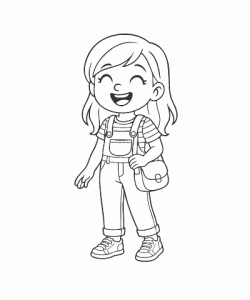 Ausmalbild Mädchen 003