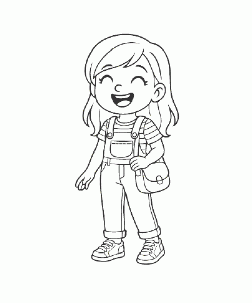 Ausmalbild Mädchen 003