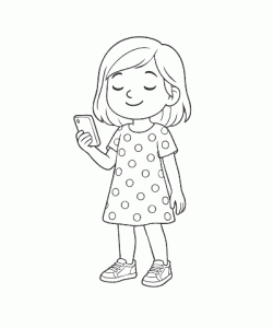 Ausmalbild Mädchen 004