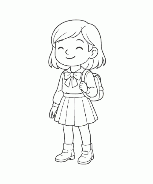 Ausmalbild Mädchen 005