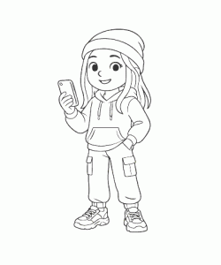 Ausmalbild Mädchen 008