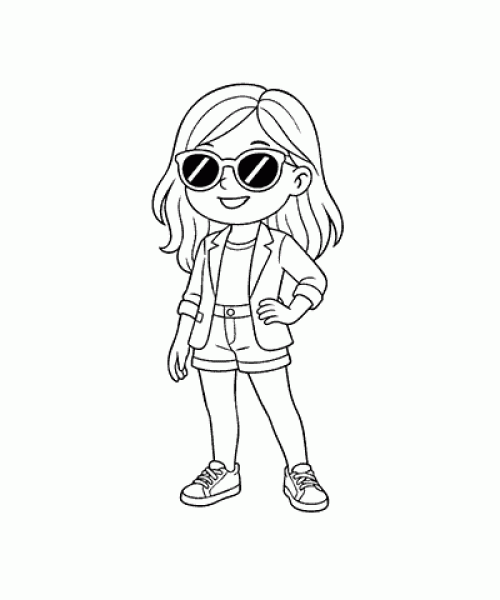 Ausmalbild Mädchen 009