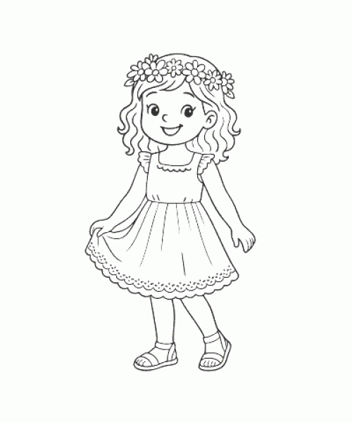 Ausmalbild Mädchen 010