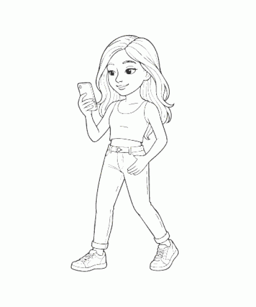 Ausmalbild Mädchen 013