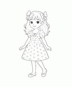 Ausmalbild Mädchen 014