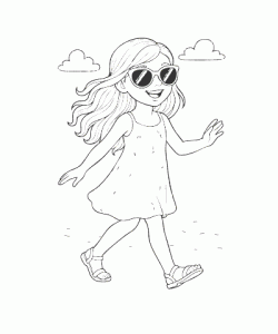 Ausmalbild Mädchen 015