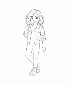 Ausmalbild Mädchen 016