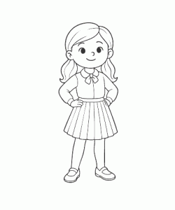 Ausmalbild Mädchen 017