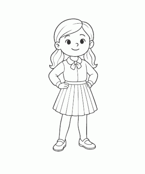 Ausmalbild Mädchen 017